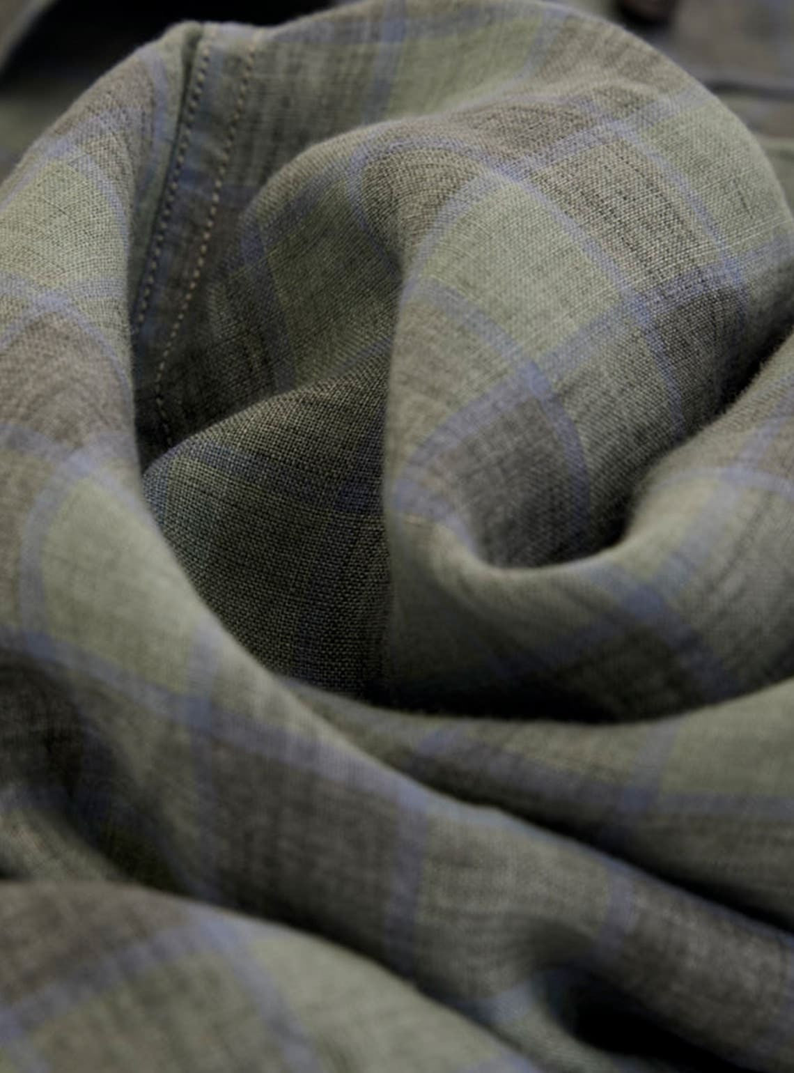 Sage Check Linen Shirt