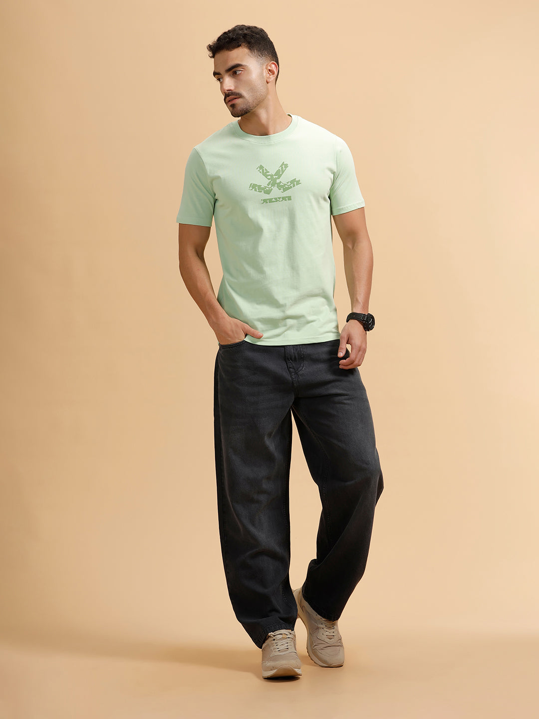 Casual Light Fade Loose Fit Jeans | Dark Grey