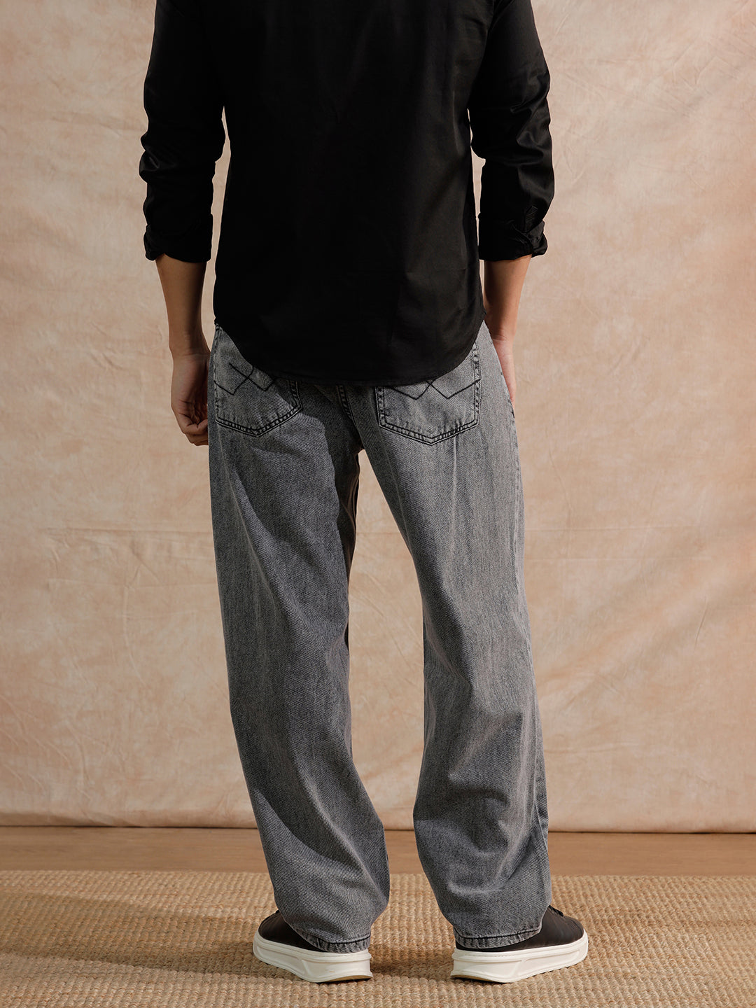 Casual Heavy Fade Loose Fit Jeans | Grey