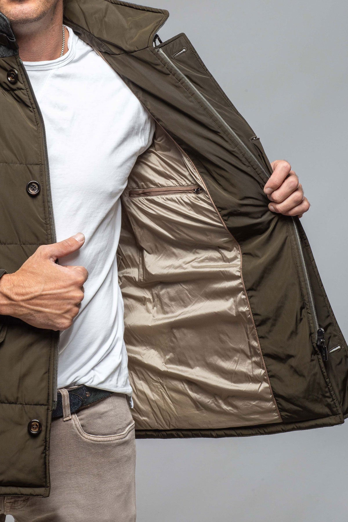 Edison Quilted Jacket In Olive