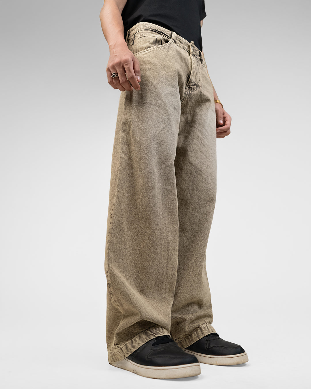 Rust Olive Baggy Denim Jeans