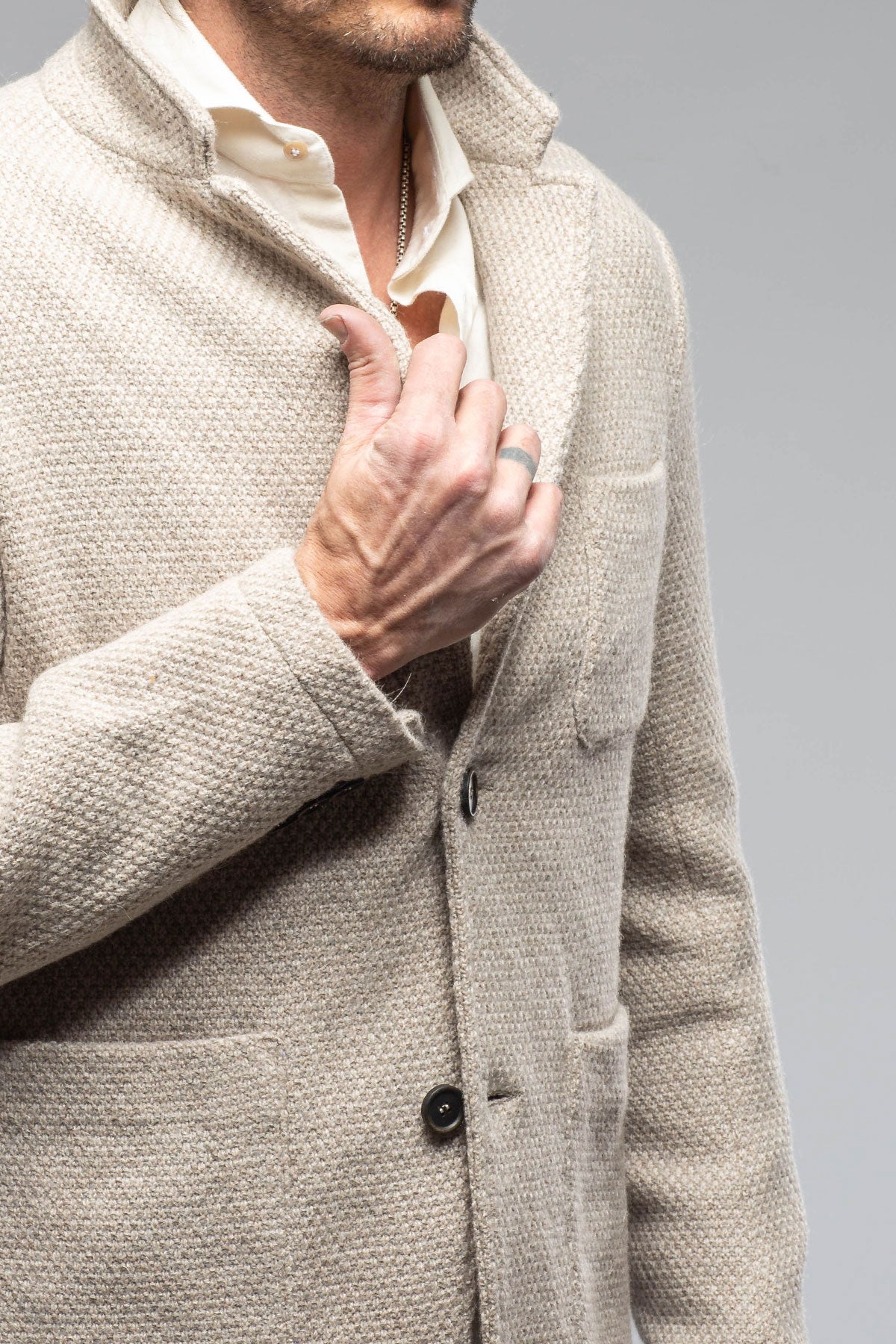 Halifax Knit Coat in Stone
