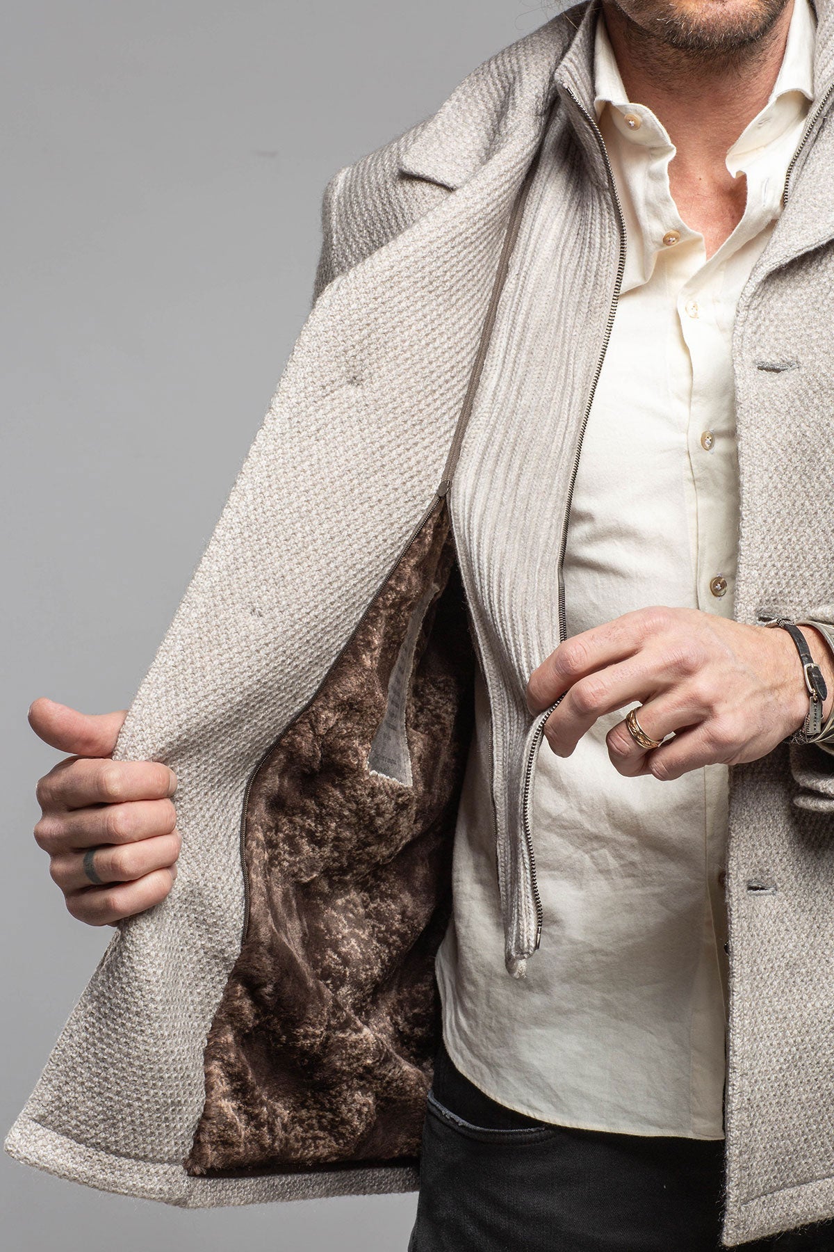 Juneau 3/4 Knit Coat In Ice
