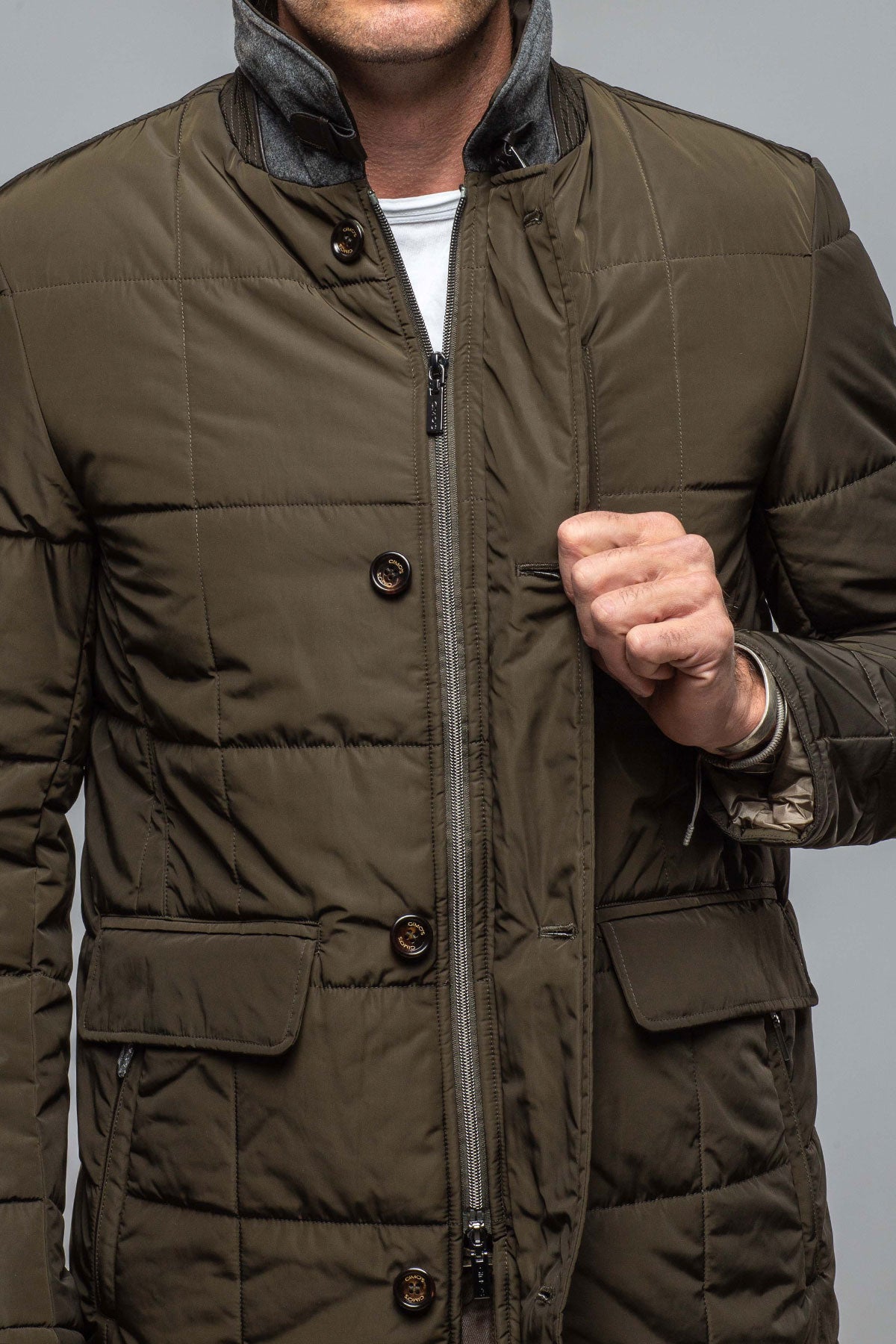 Edison Quilted Jacket In Olive