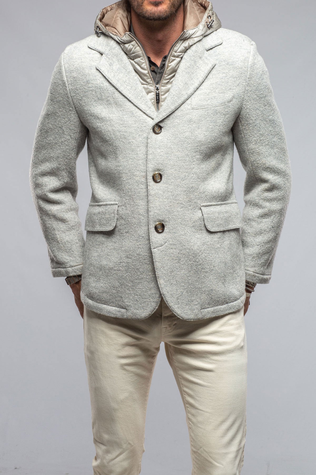 Carmichael Wool/Mohair Jacket In Light Grey
