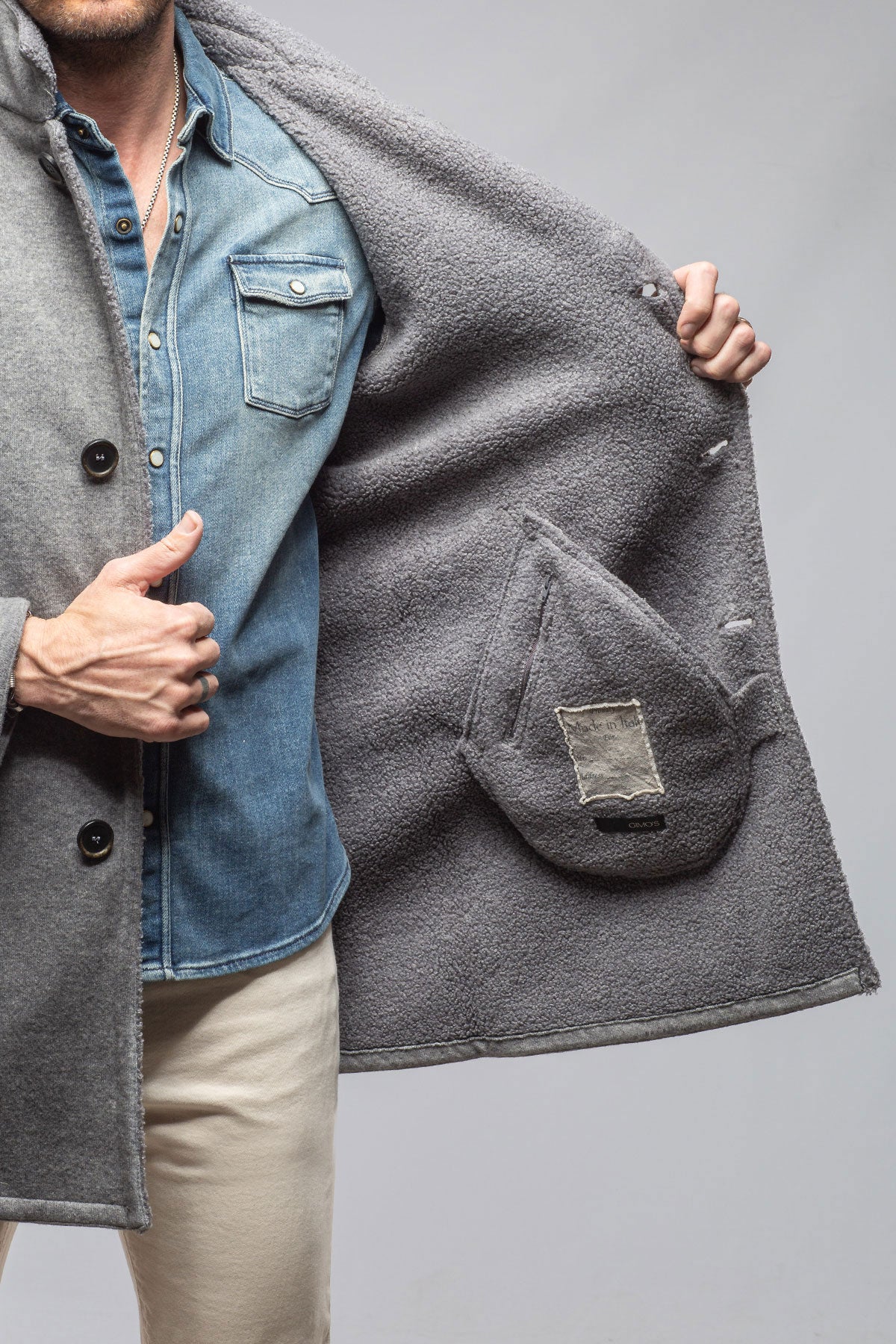 Kane Long Wool Coat In Grey