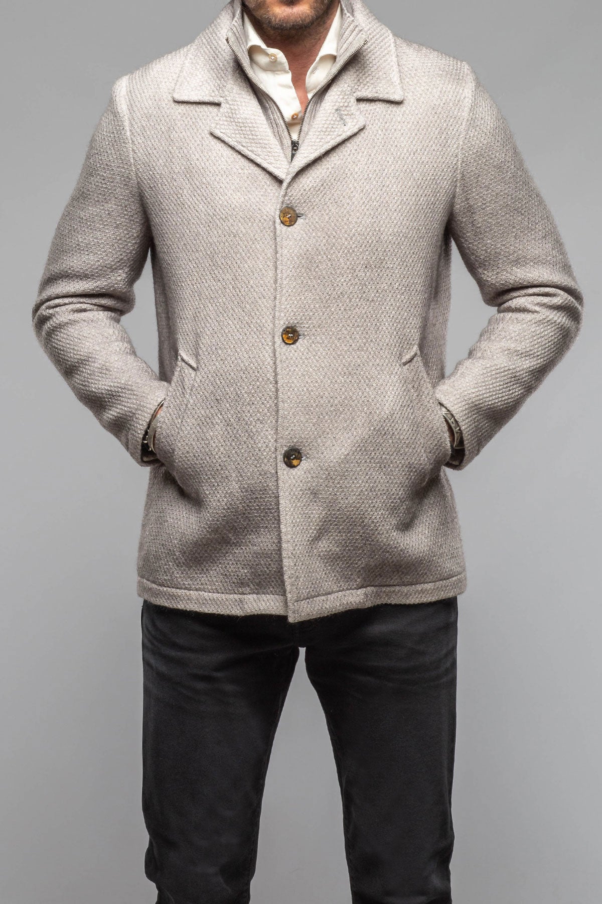 Juneau 3/4 Knit Coat In Ice
