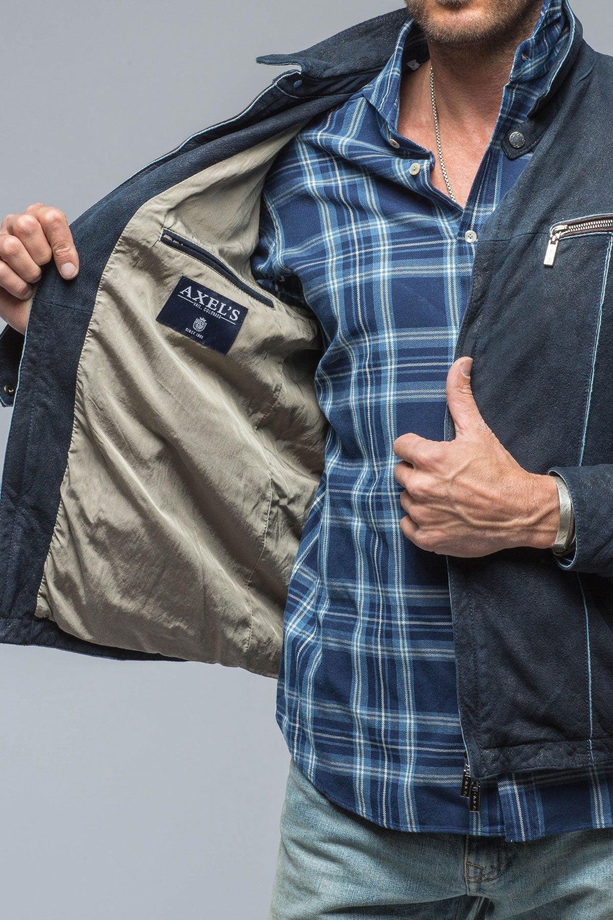 Farneta Suede Moto In Blue