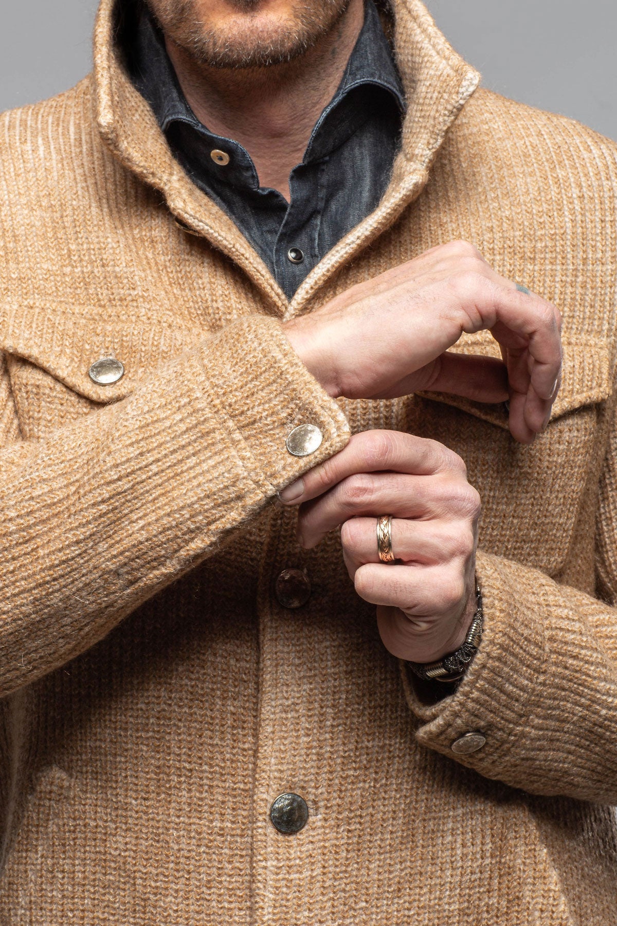 Wrangell Knit Jacket In Camel