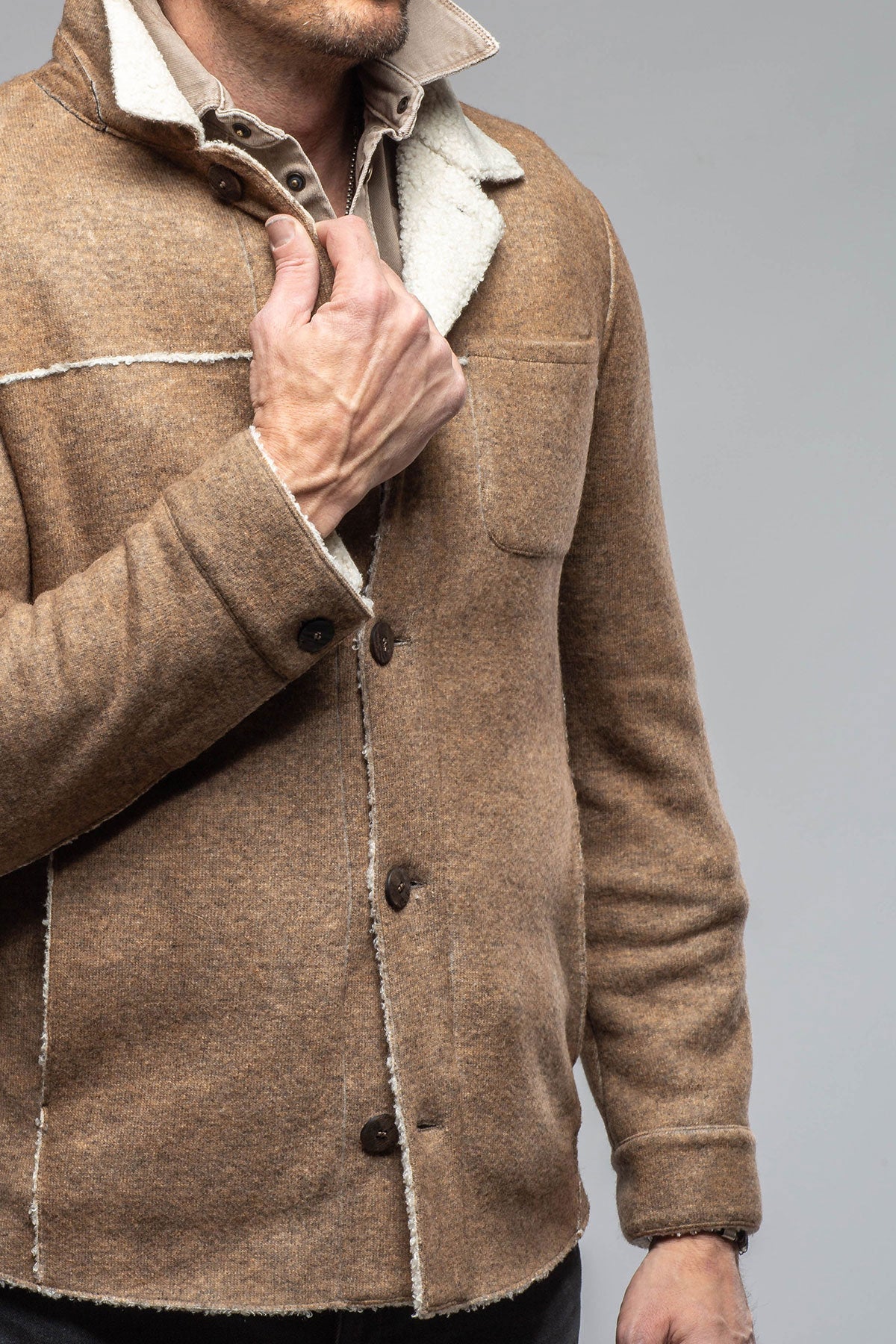 Kalispell Sherpa Shirt Jacket In Tan