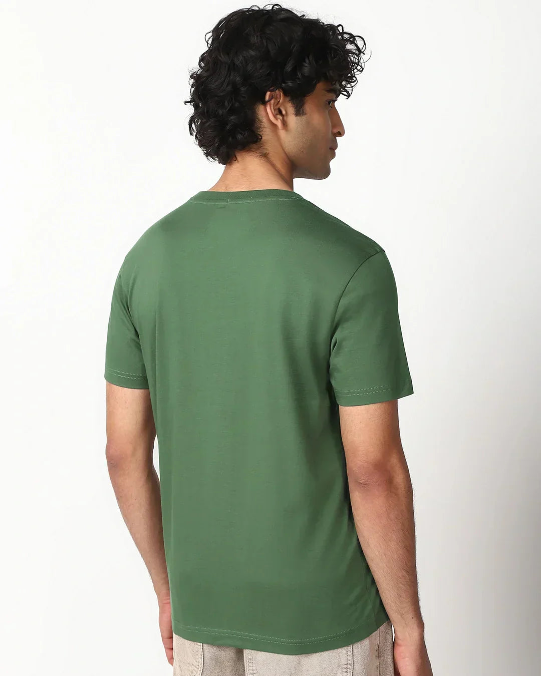 Men's Green Rooted Drip Typography T-shirt