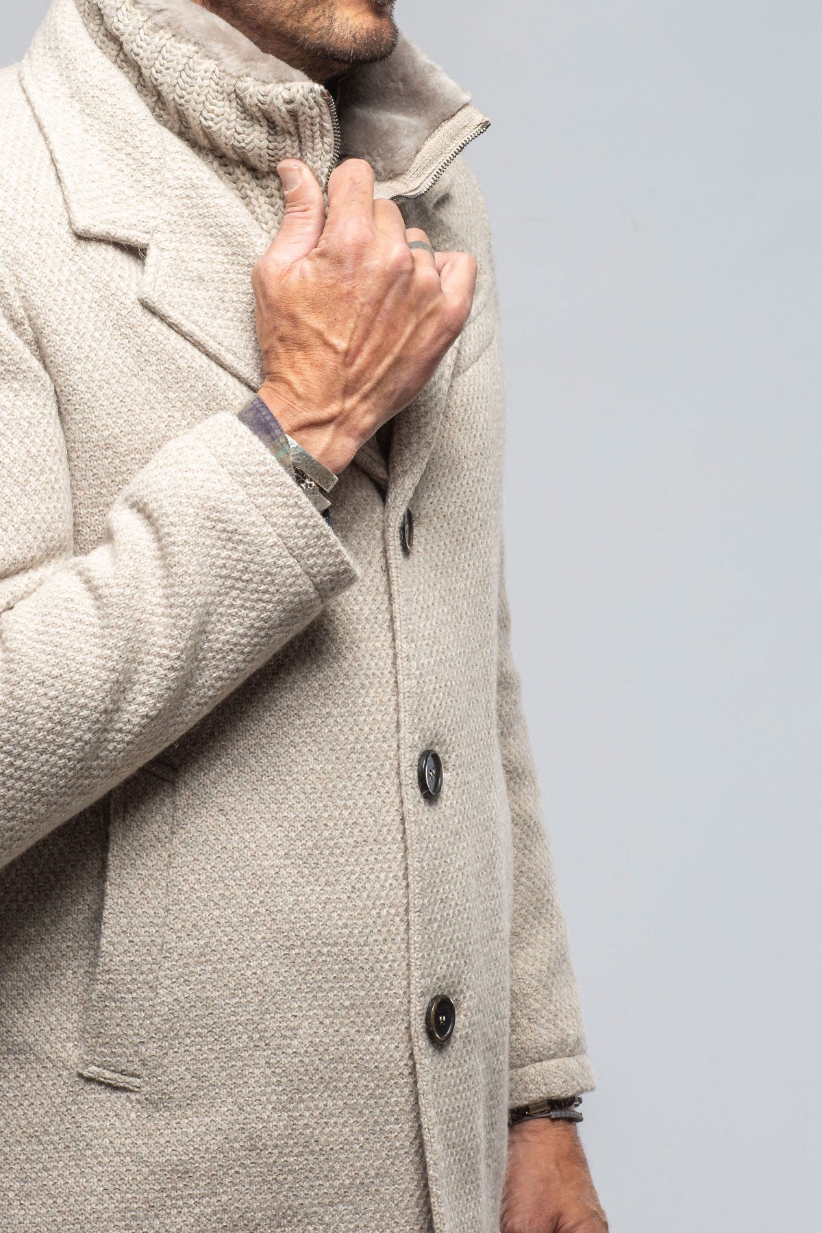 Crispus Knit Jacket in Ice