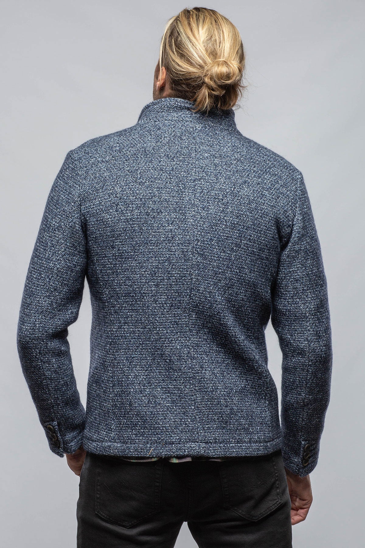 Halifax Knit Coat In Washed Navy