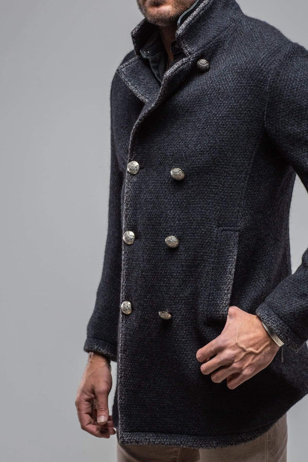St. Christoff Wool Jacket In Navy