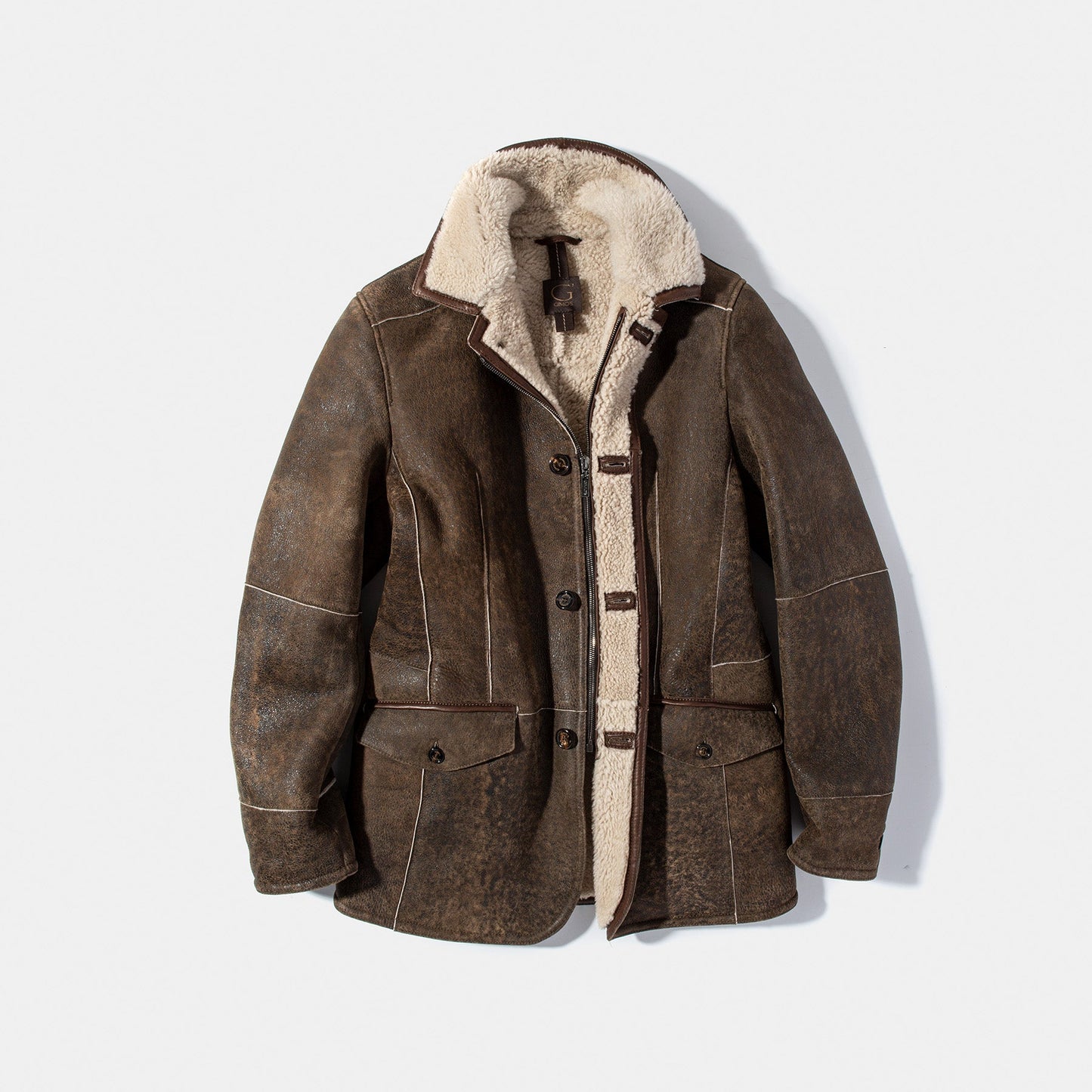 Outlaw Shearling In Distressed Brown
