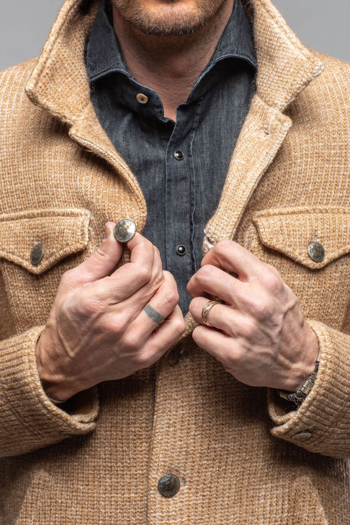 Wrangell Knit Jacket In Camel