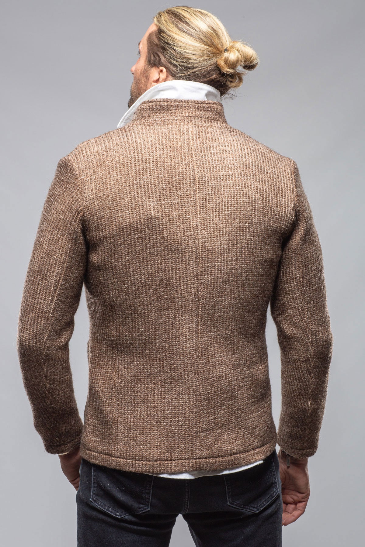 Cardigan Shirt Jacket In Washed Brown