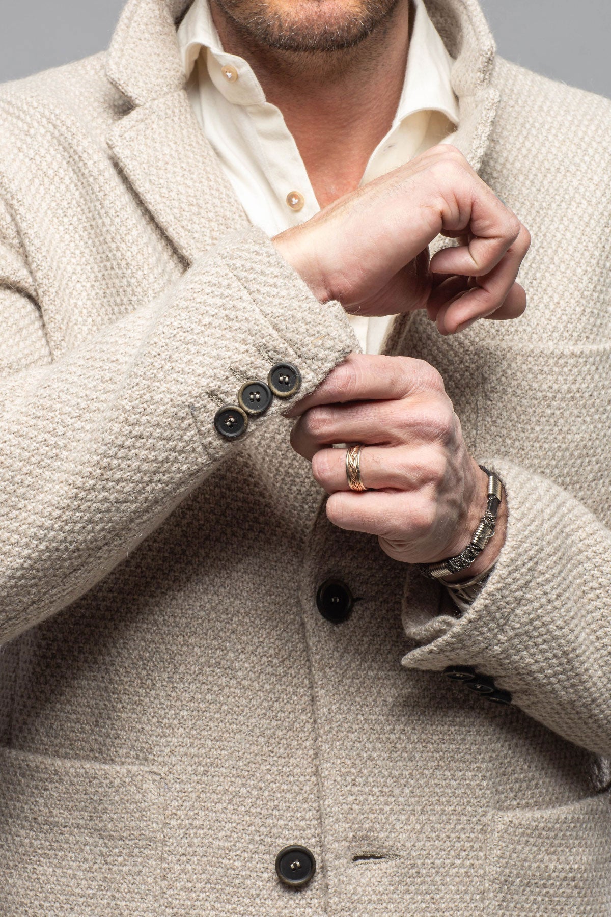 Halifax Knit Coat in Stone