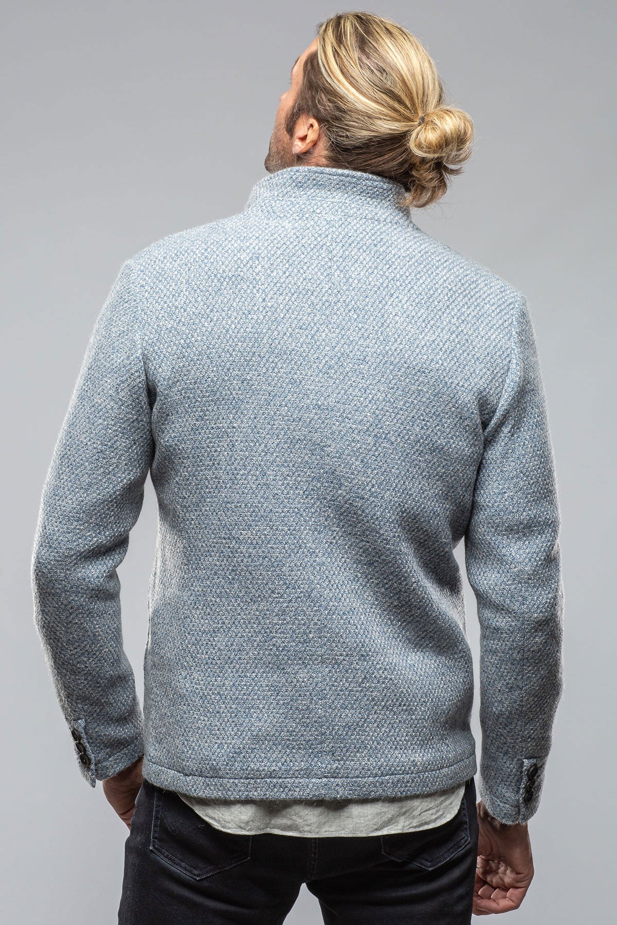 Halifax Knit Coat In Light Blue