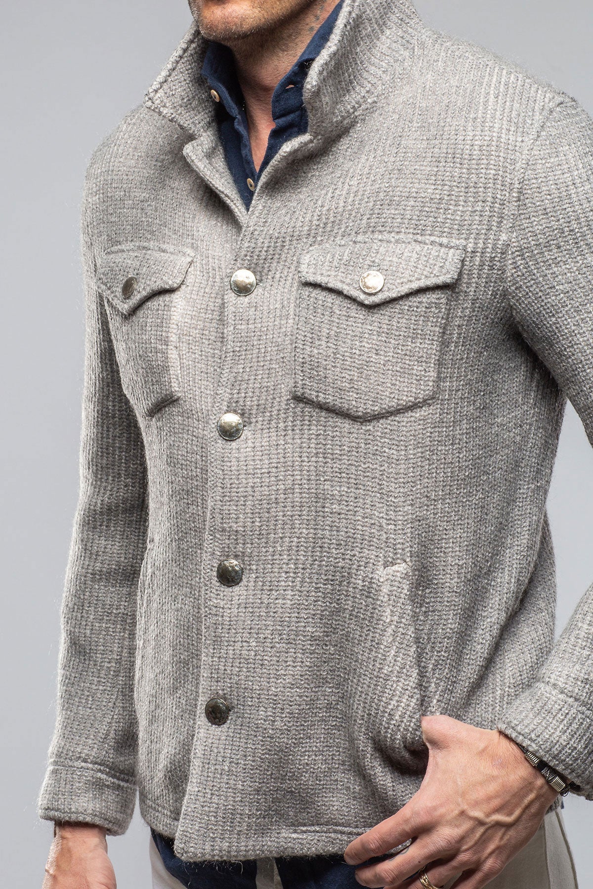 Wrangell Knit Jacket In Light Stone