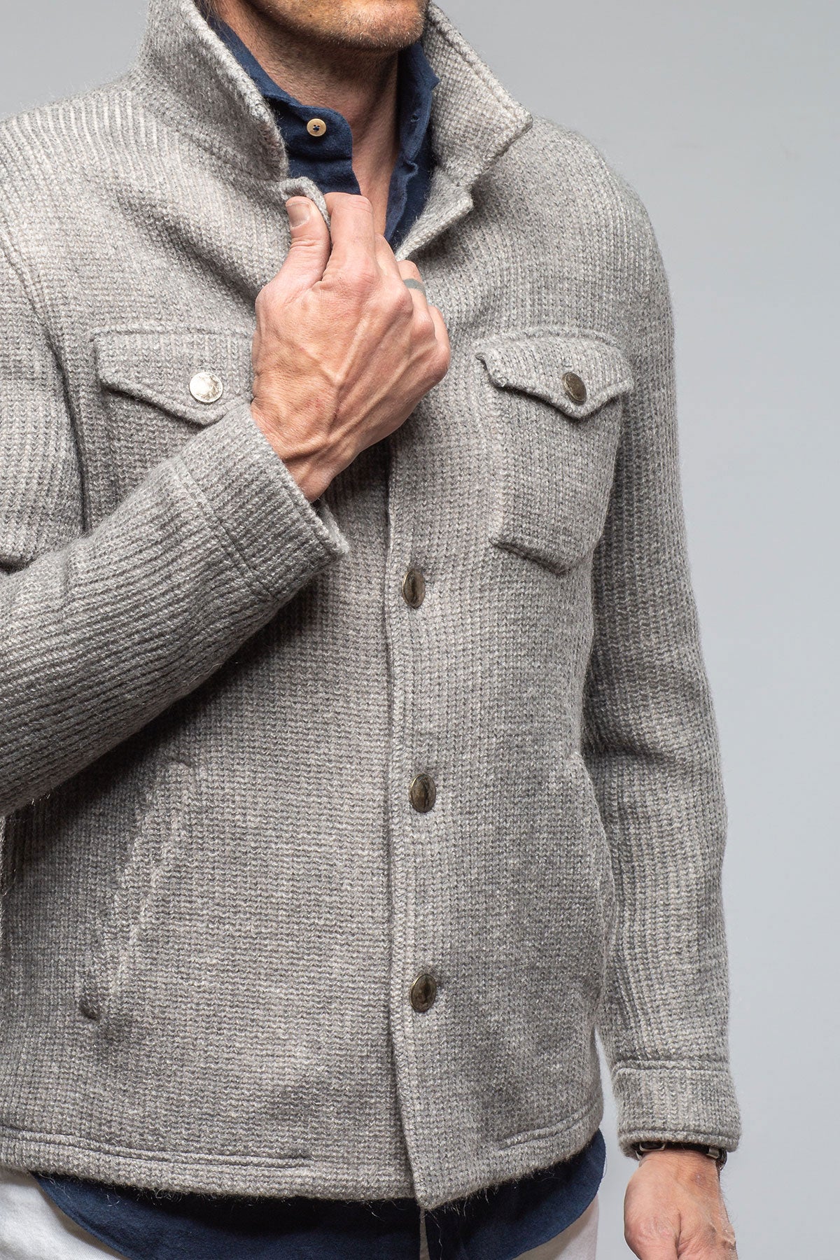 Wrangell Knit Jacket In Light Stone