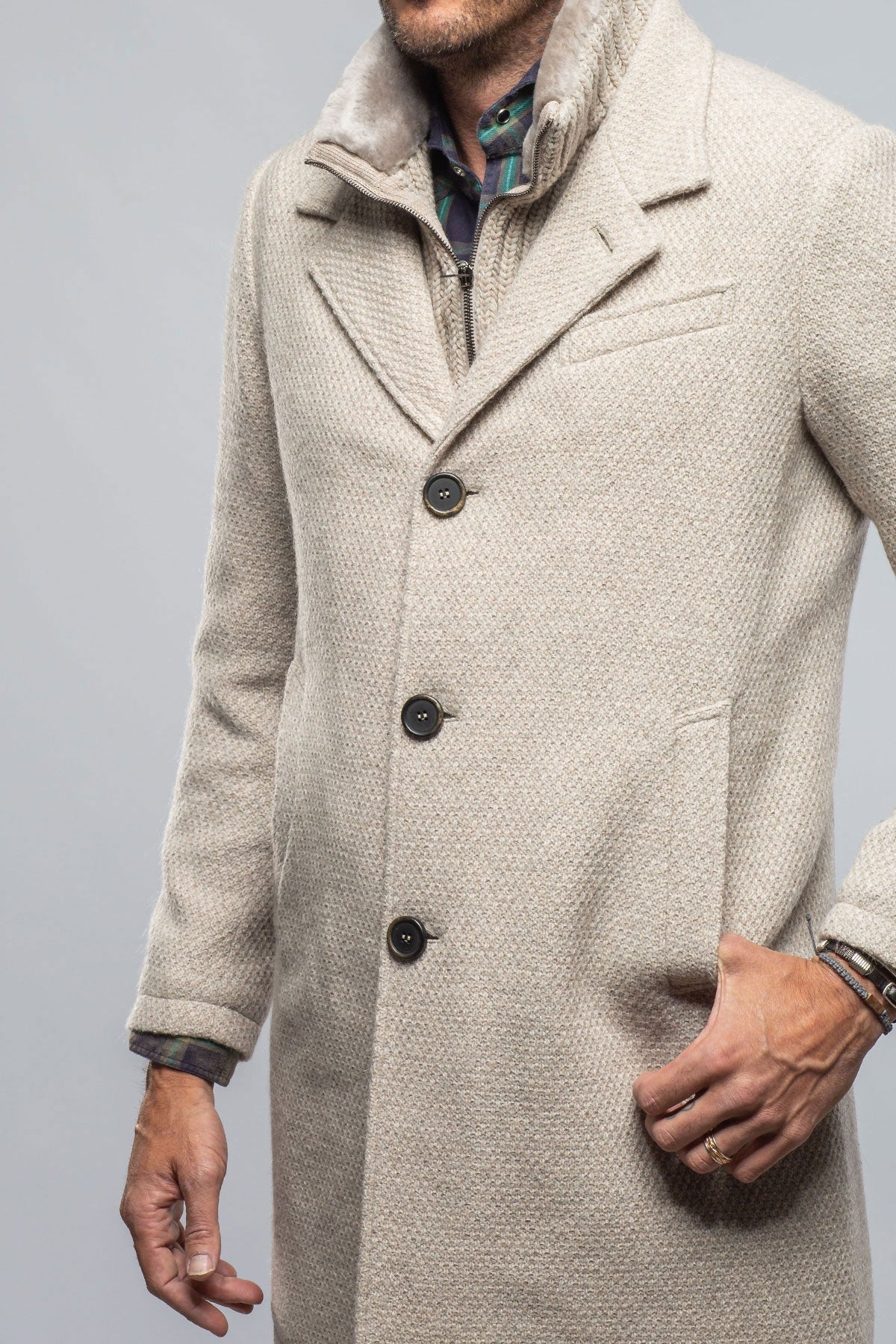 Crispus Knit Jacket in Ice