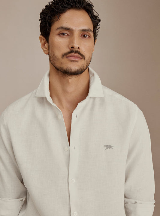 Cosmic Latte Linen Shirt