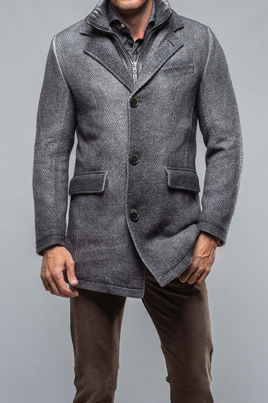 Leon Knitted Jacket In Steel