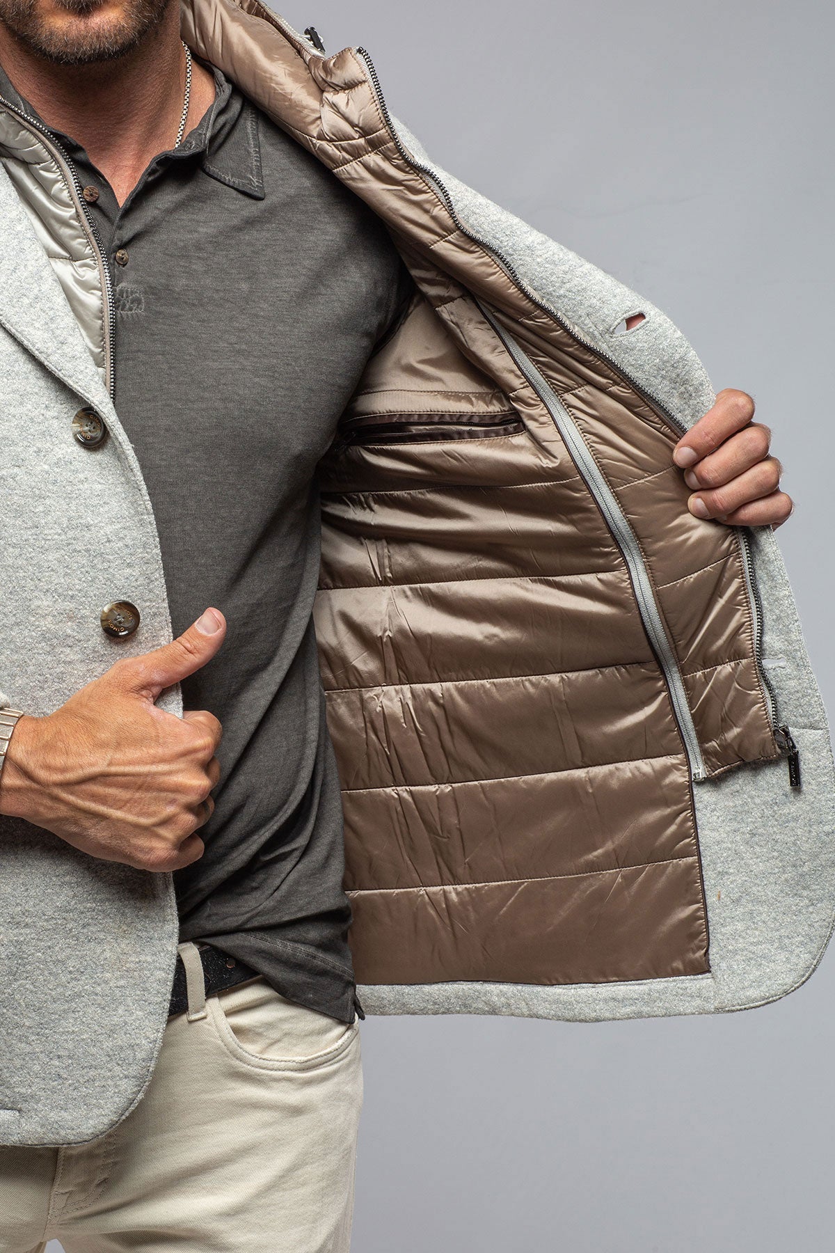Carmichael Wool/Mohair Jacket In Light Grey