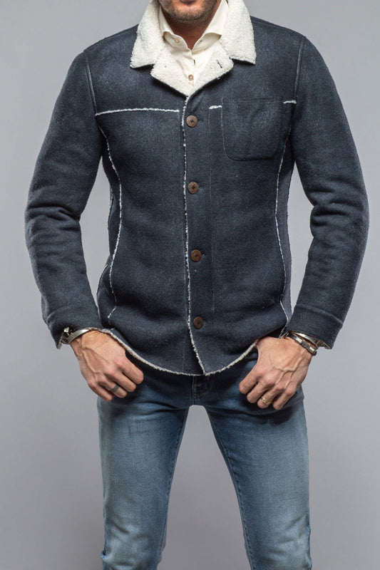 Kalispell Sherpa Shirt Jacket In Navy