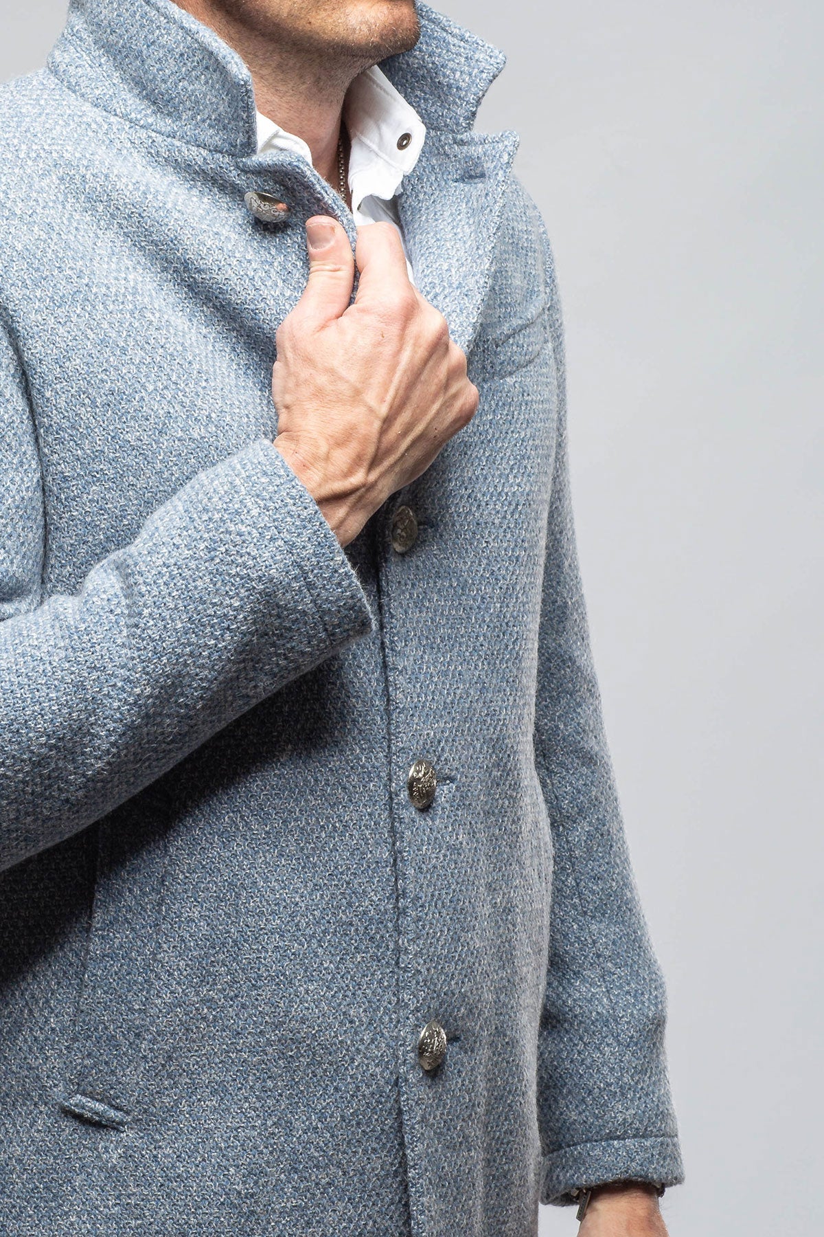 Weyburn Knit Coat In Light Blue