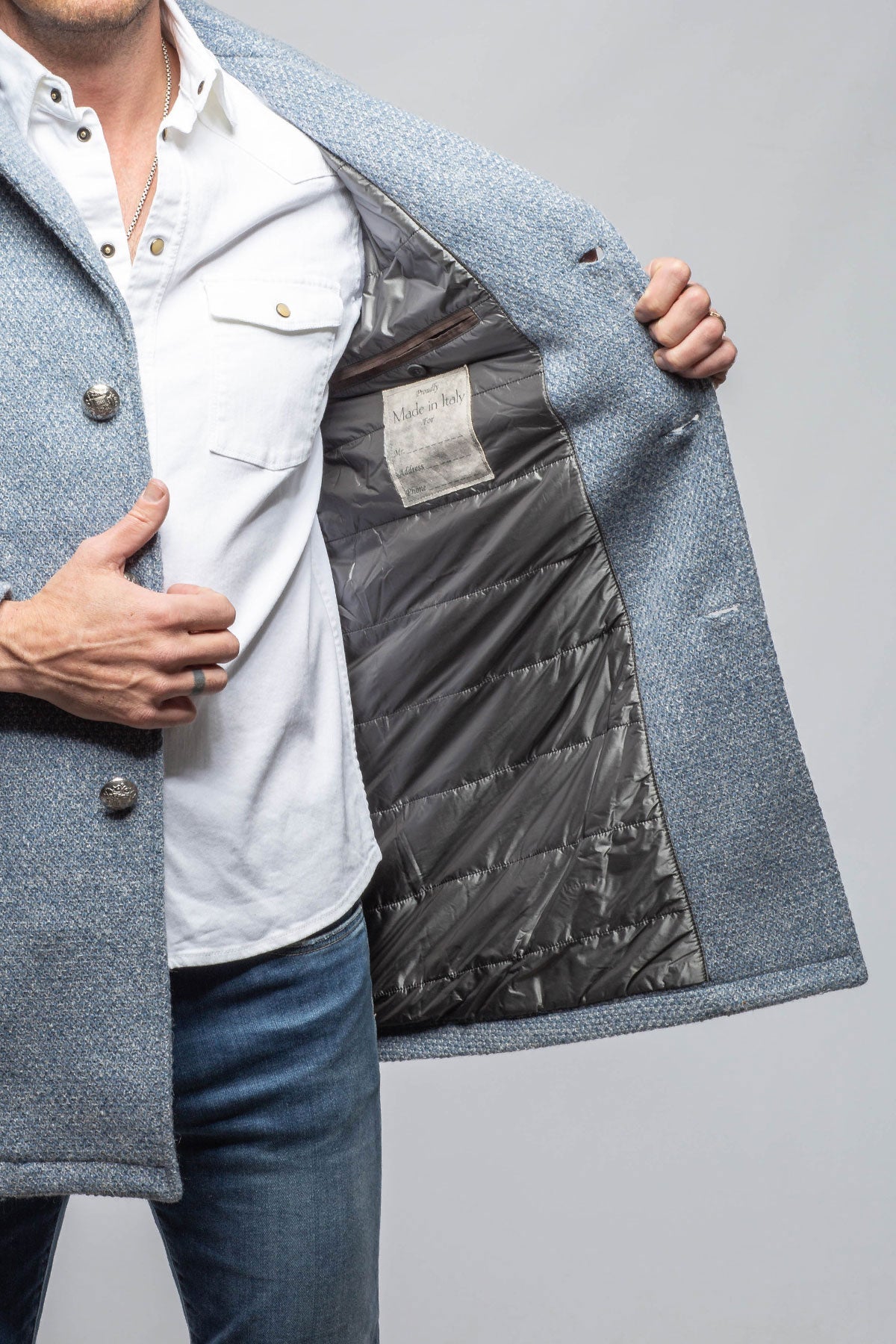 Weyburn Knit Coat In Light Blue