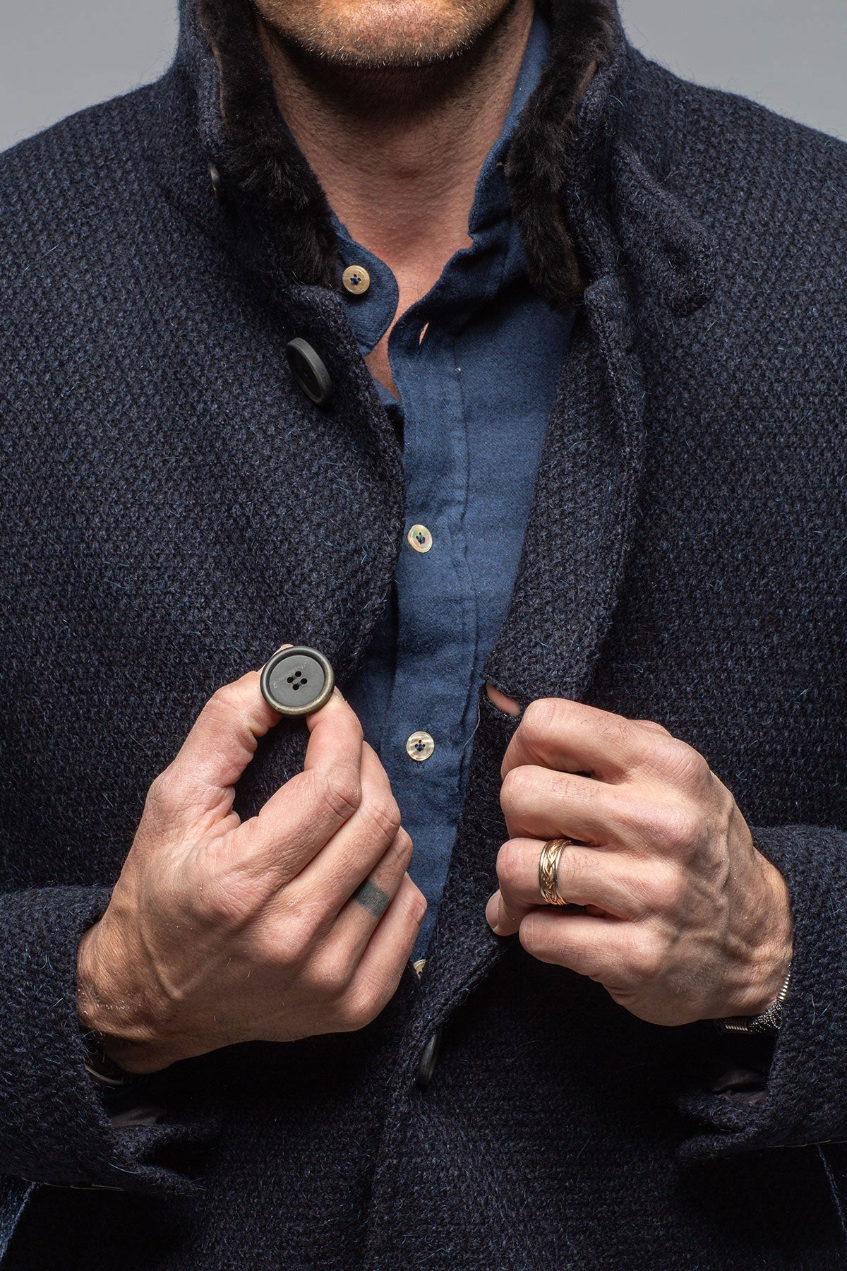 Vancouver Knit Coat In Navy