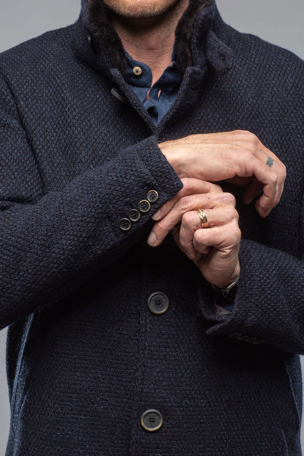 Vancouver Knit Coat In Navy