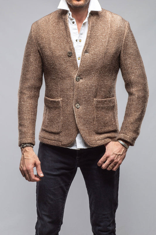 Cardigan Shirt Jacket In Washed Brown