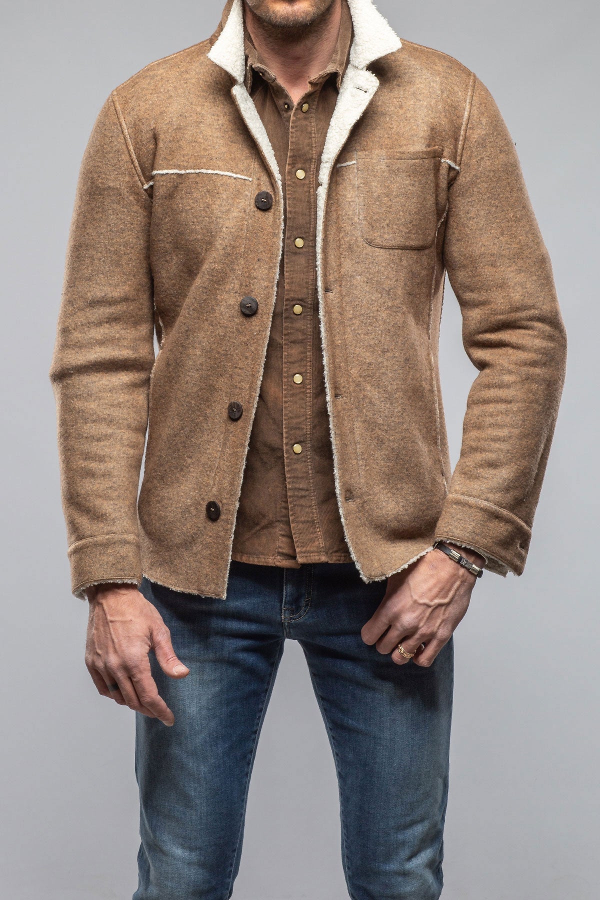 Kalispell Sherpa Shirt Jacket In Beige