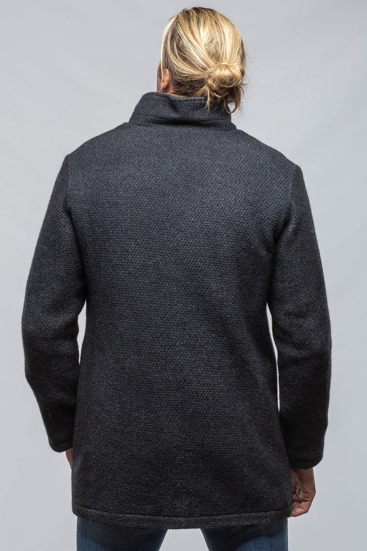 Lazard Long Knit Coat In Navy